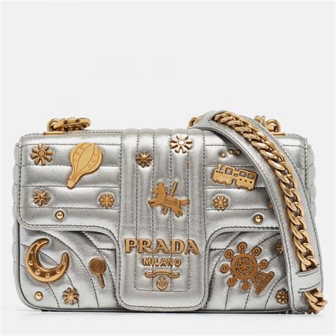 prada silver shoulder bag|prada diagramme shoulder bag.